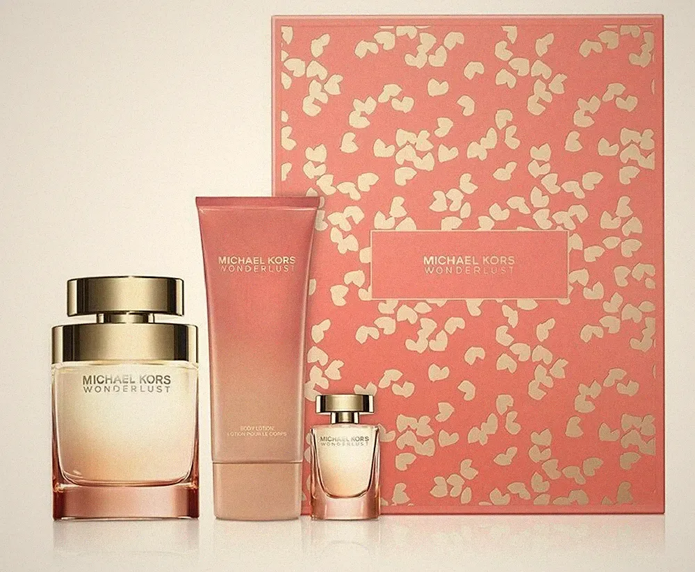 3 PC Michael Kors WONDERLUST Eau de Parfum Spray Perfume Body Lotion & Mini