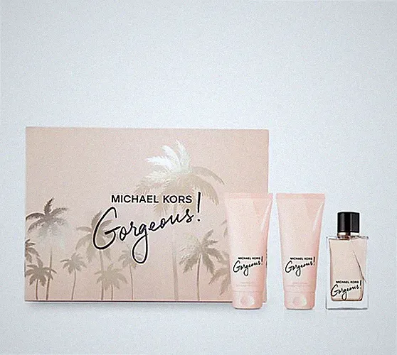 Michael Kors Gorgeous Set 3pcs Eau Parfum 3.4 oz Body Lotion Shower gel $125 NIB