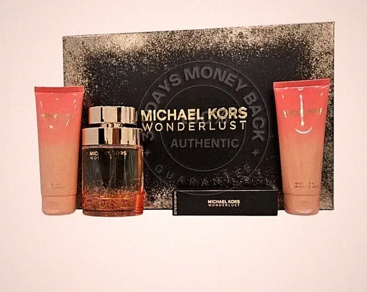 Michael Kors Wonderlust Eau De Parfum 4 Pc Women's Set 3.4 oz Edp+BL + SG + MINI
