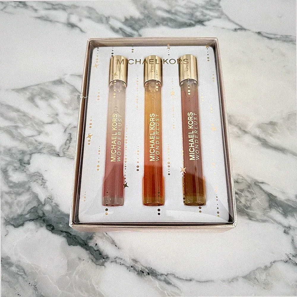 Michael Kors WONDERLUST THREE .34 oz EDP For Women Perfume Set, New In Box
