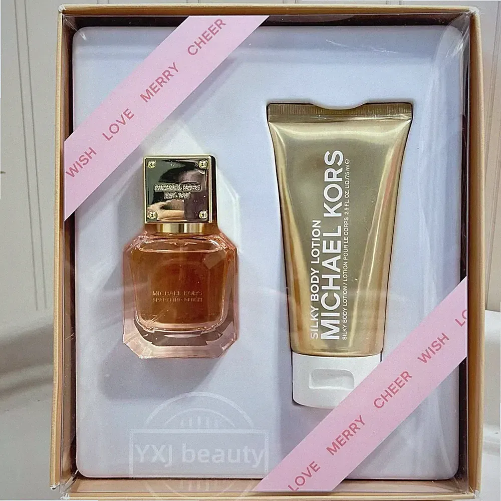 New Michael Kors Sparkling Blush Perfume+ Body Lotion Full Size Set~30ml+75ml